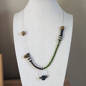 Elegant Mixed Media Multicolor Beaded Necklace